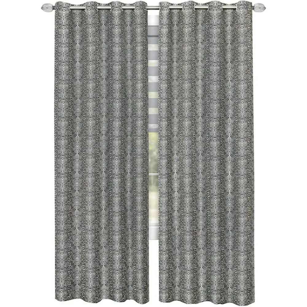 Woven Trends Blackout Window Curtain Panel with Snake Skin Pattern for Living